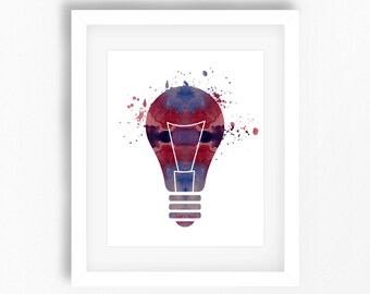 Light bulb print | Etsy