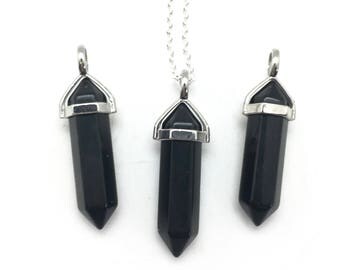 Black Tourmaline Necklace - Black Tourmaline Pendant - healing crystal necklace - healing necklace - crystal point pendant - Tourmaline