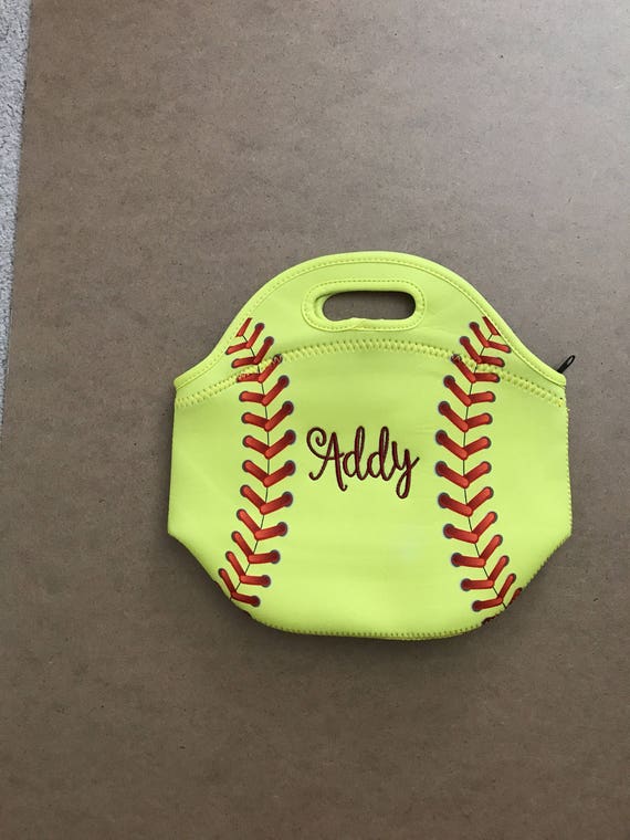 Monogram Lunch Bag/ Insulated Lunch Bag/ Softball Lunch