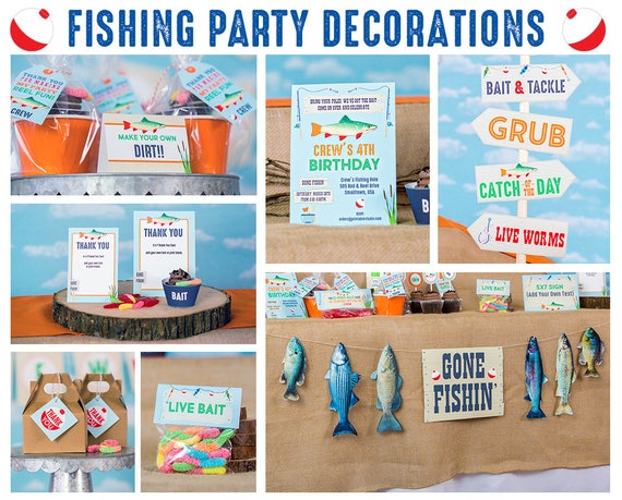 Fishing Party Decorations Instant Download Gone Fishing