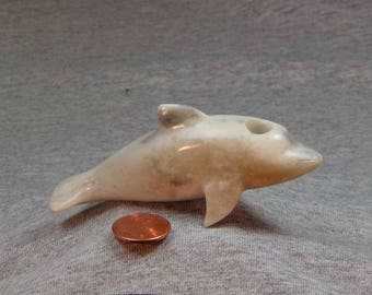 Natural healing stone Dolphin pipe