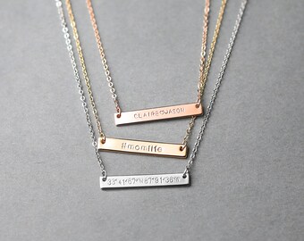 Personalized Name Necklace - Inspirational Necklace Name Bar Necklace mom necklace mother necklace sorority gift - 9N