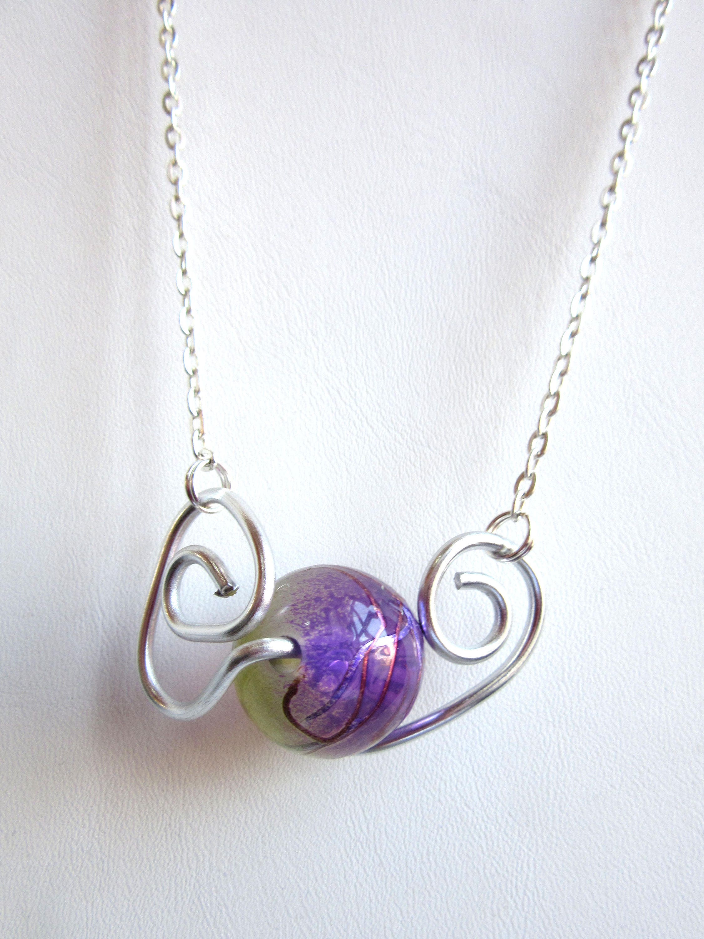 Handmade Necklace Abstract Jewelry Aluminum Necklace Spiral