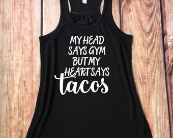 Funny Gym Tank, Gym and Tacos Workout Tanks, Funny Workout Tank Tops, Fitness Apparel, Funny Crossfit Tank, Gym Humor, Taco Shirts