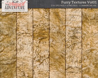 Fake Fur, Faux Fur, Fluffy Papers, Commercial Use OK, Digital Download, Digital Textures, Teddybear, Woodland, Winter, Christmas Themed Kits