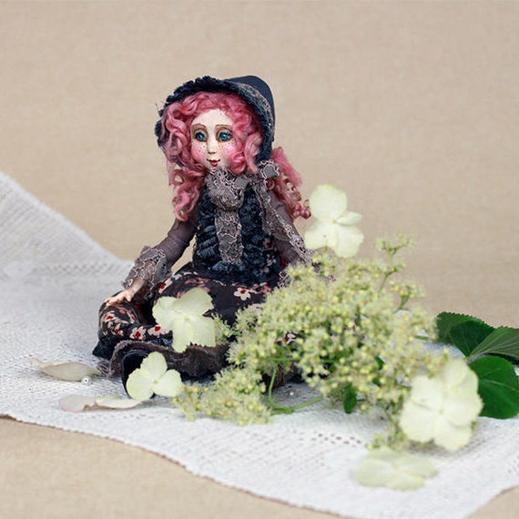 Handmade collectible doll Art doll OOAK doll Paper clay doll Folk doll Home interior doll Art dolls Home art Mothers gift doll Unique dolls
