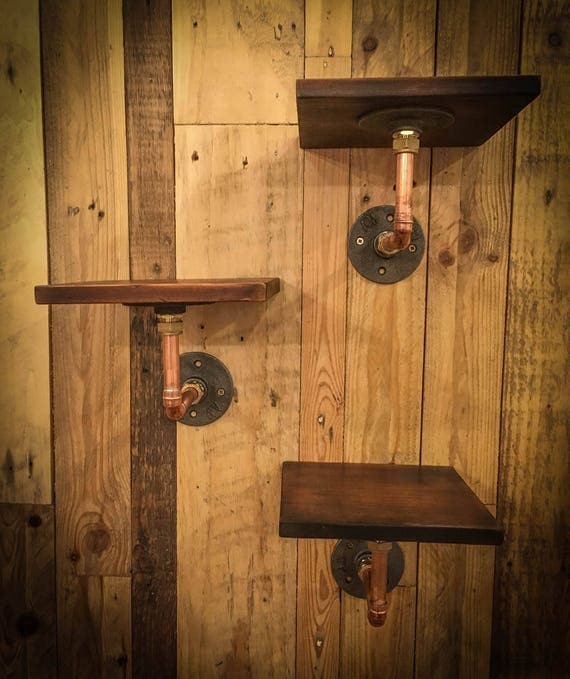 Industrial Copper Pipe Shelves