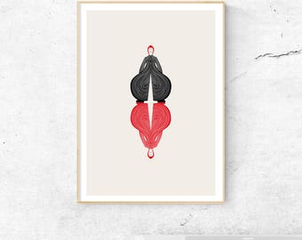 David Bowie Poster 'The Cat from Japan.' Illustration poster, Matte and Giclee Art Prints in A3 or A2 sizes. Wall Art, Home Decor