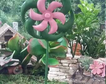 Fairy Garden Miniature Spinner for your Fairy Garden, Miniature Garden Spinner, Fairy Garden Accessory, Metal Pinwheel, Wind Spinner