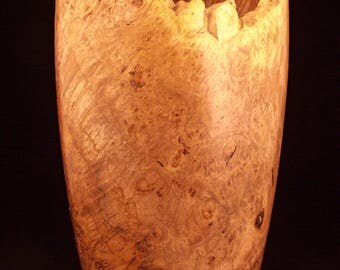 Natural Edge Maple Burl Vase 10" by 4.5"