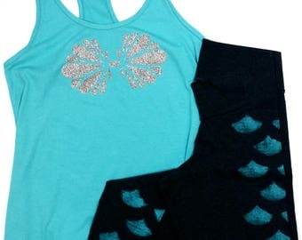 Mermaid Shell Shirt - Mermaid Shirt - Mermaid Tank Top - Mermaid Clothing - Mermaid Gift - Mermaid Outfit - Mermaid Bra Shirt - Mermaid Top