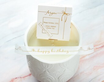Happy Birthday Gold Washi Tape 15mm/ Masking Tape/ Gold Washi Tape