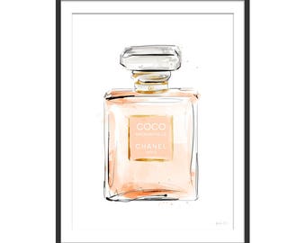 Chanel Print. Perfume Print. Perfume Gift. Coco Chanel Perfume Bottle Print. Girls Gift. Fragrance Print. Wall Art.
