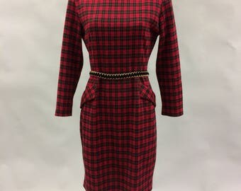 1990s Plaid Dress | Stretch Knit | Clueless | Molly Malloy | Size 10 | Grunge Plaid | Glamour 90s