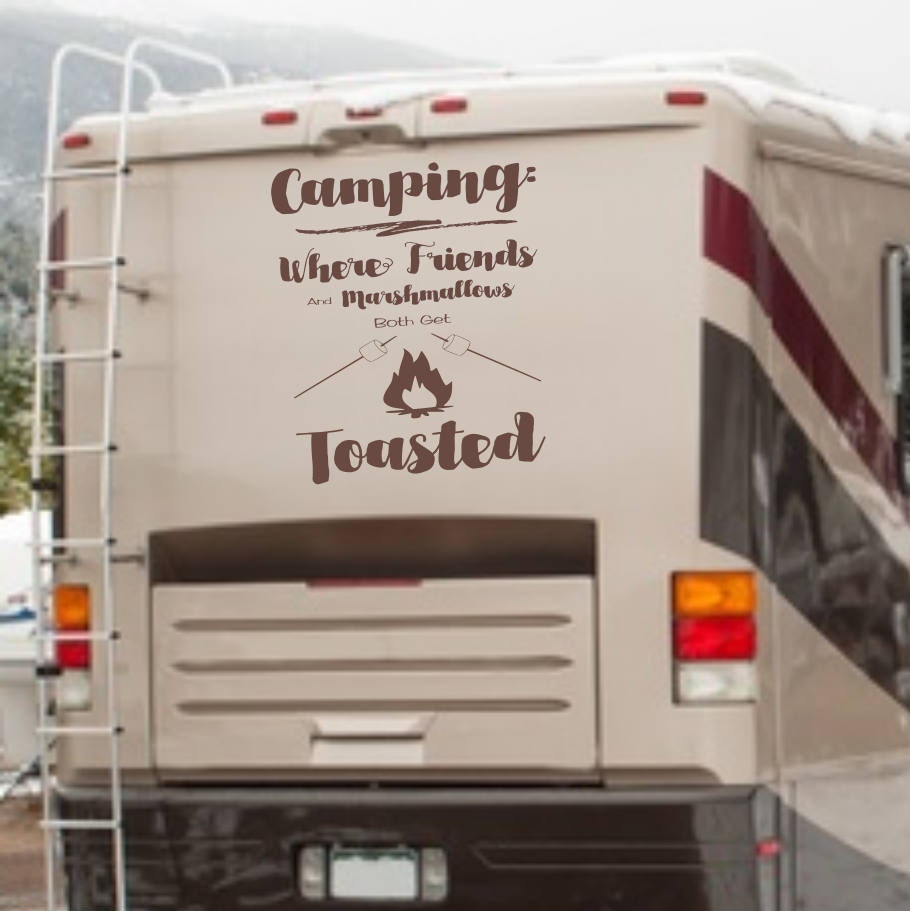camping wall decor, rv decal, camping toasted sign, toasted camping