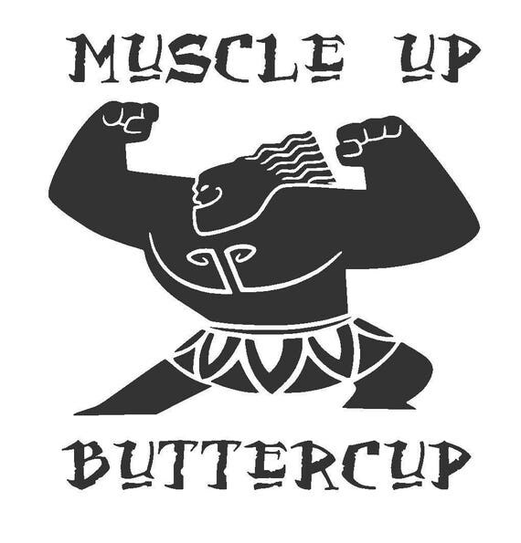 Maui Muscle Up Buttercup Vinyl Decal Disney's Moana