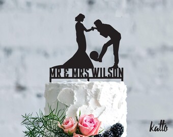 Soccer wedding cake topper- Customizable Wedding Cake Topper- Personalized Soccer cake topper- Soccer Wedding Cake topper- Soccer party