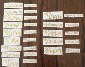 Wedding Hanger Decal - Bridesmaid Hanger Decal - DIY Wedding Hanger Decals - Personalized Hanger Decal - Custom Hanger Decal - Bridal Hanger