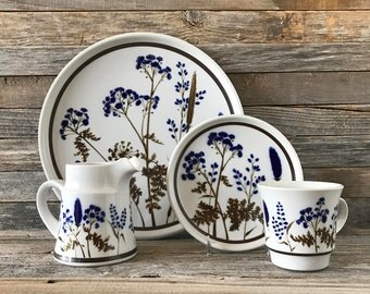 7 Piece 1970's Noritake Winsome Dinnerware Service For 2, Noritake Dinnerware, Winsome