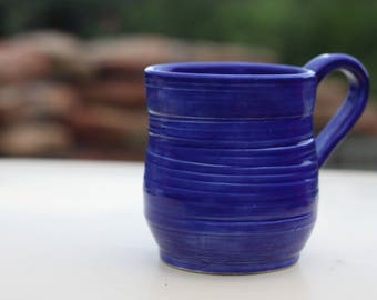 Royal Blue Hand-Thrown Ceramic Mug