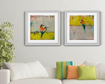 Abstract bird art | Etsy