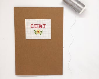 Adult Cunt Card | Handmade Cunt Greetings Card | Gift For Him or Her | Cunt Swearing Gifts For All