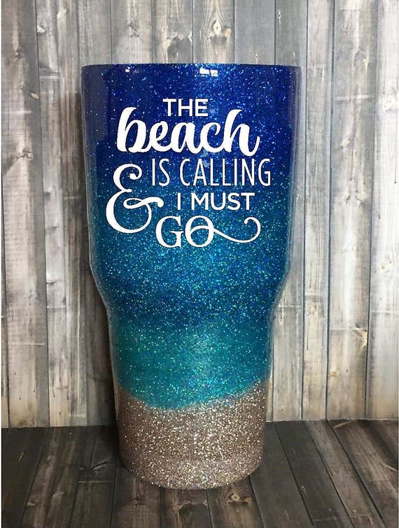 Beach Yeti Beach Glitter Yeti Beach Tumbler Beach Glitter