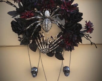 Light up halloween wreath