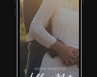 Happily ever after Geofilter, Personalized SnapChat, Wedding Geofilter, Rustic wedding filter, wedding geofilter, diy wedding
