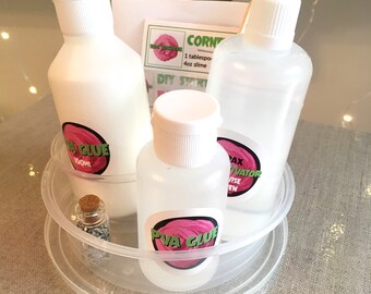 PREMIUM DIY SLIME Starter Kit No. 1 - Makes Whipped Cream slime and Liquid Glass Clear slime with accessories