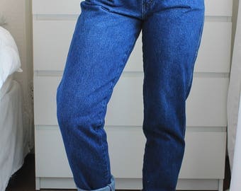 Vintage Rockies Mom Jeans High Waisted Authentic 80s / 90s Western Silver Rocky Mountain Co Medium Wash Denim W24 / W25 Small / Long 34