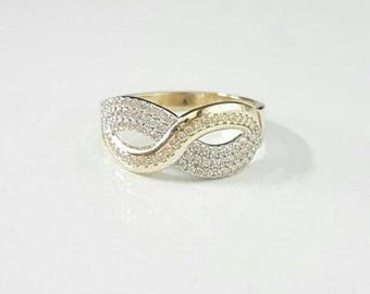 Vintage Infinity Design Ring with Swarovski Stones, Infinity Ring, Vintage Ring, Unique Design, Handmade Rose Gold Ring, Engagement Ring