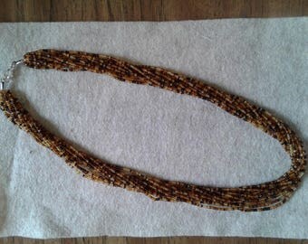 Brown Amber Tortoise, multi-strand 20 in