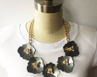 3D Big Flower Statement Necklace