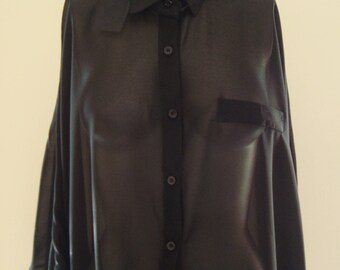 80's Sheer Batwing Blouse (M)