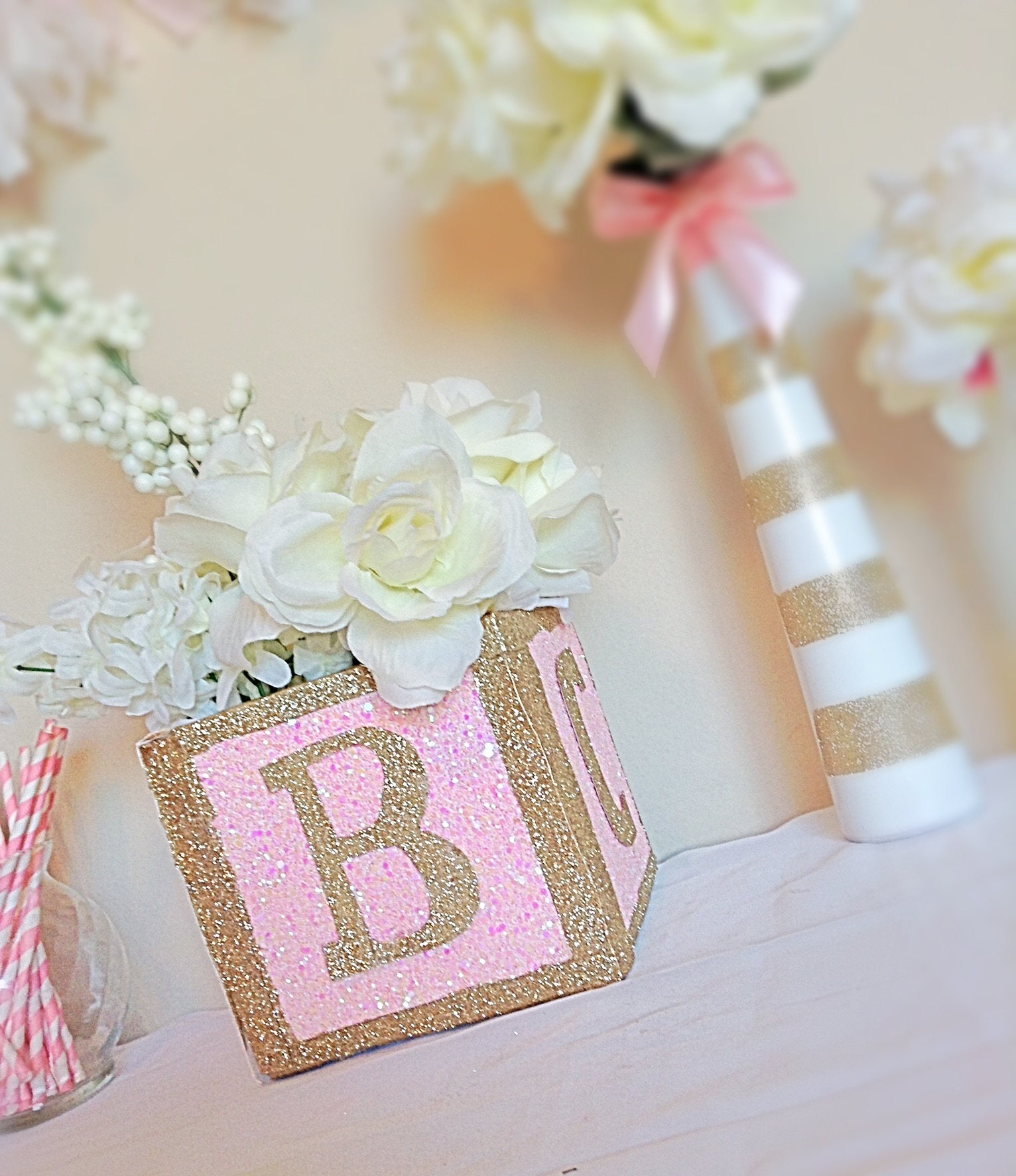 Baby Block Centerpiece Baby Shower Decor
