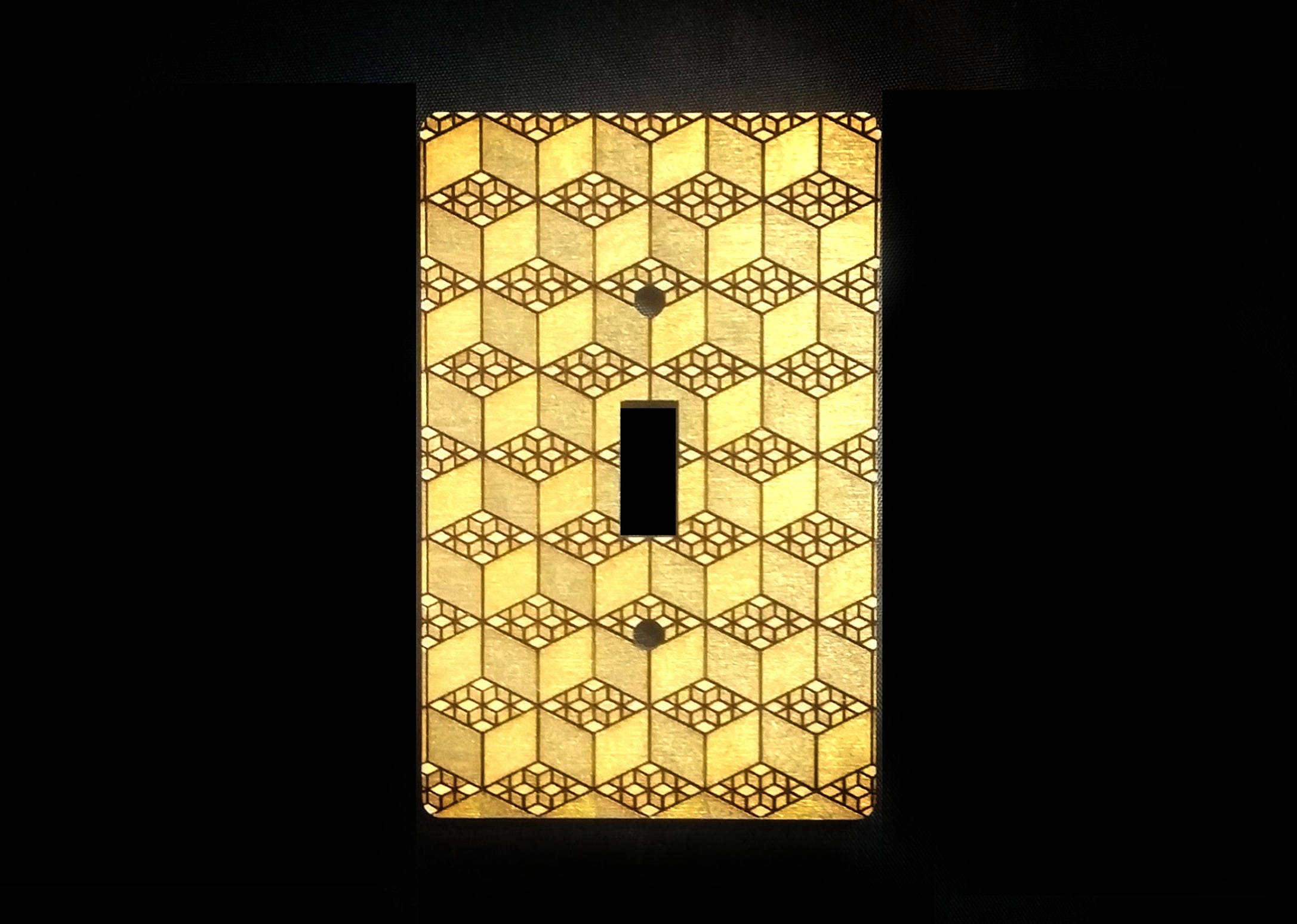 Laser Cut Switch Plate with Geometric Cube Design