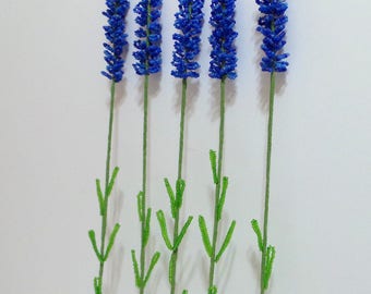 Beaded Flowers French Beaded Lavender