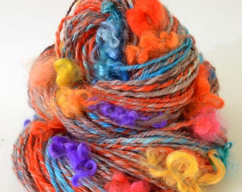 Handspun Yarn - BFL Hand Spun Art Yarn - BFL Yarn- 3.5oz - 160yd - 14WPI