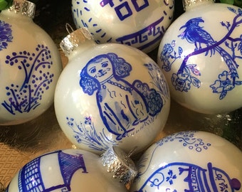 Hand-Drawn Staffordshire Dog Ornament