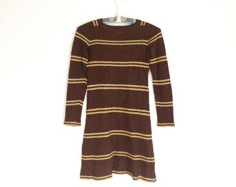 Yellow and brown striped dress Yellow and brown striped dress