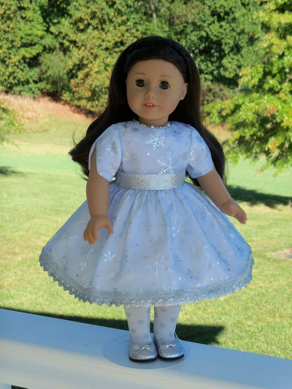 18" Size/ Exquisite Metallic Snowflake Dress Fits American Girl or Other 18" Dolls