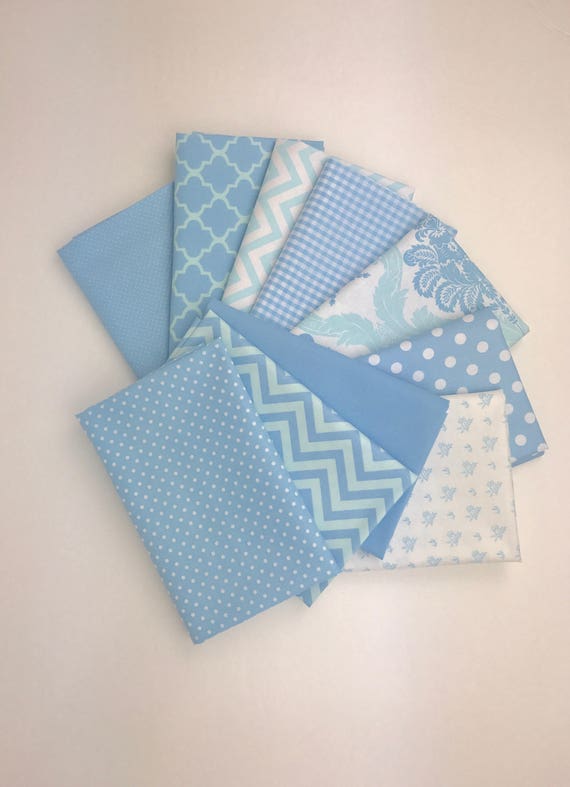 Baby blue fabric Baby boy fabric Bundle of 10 Fat Quarters