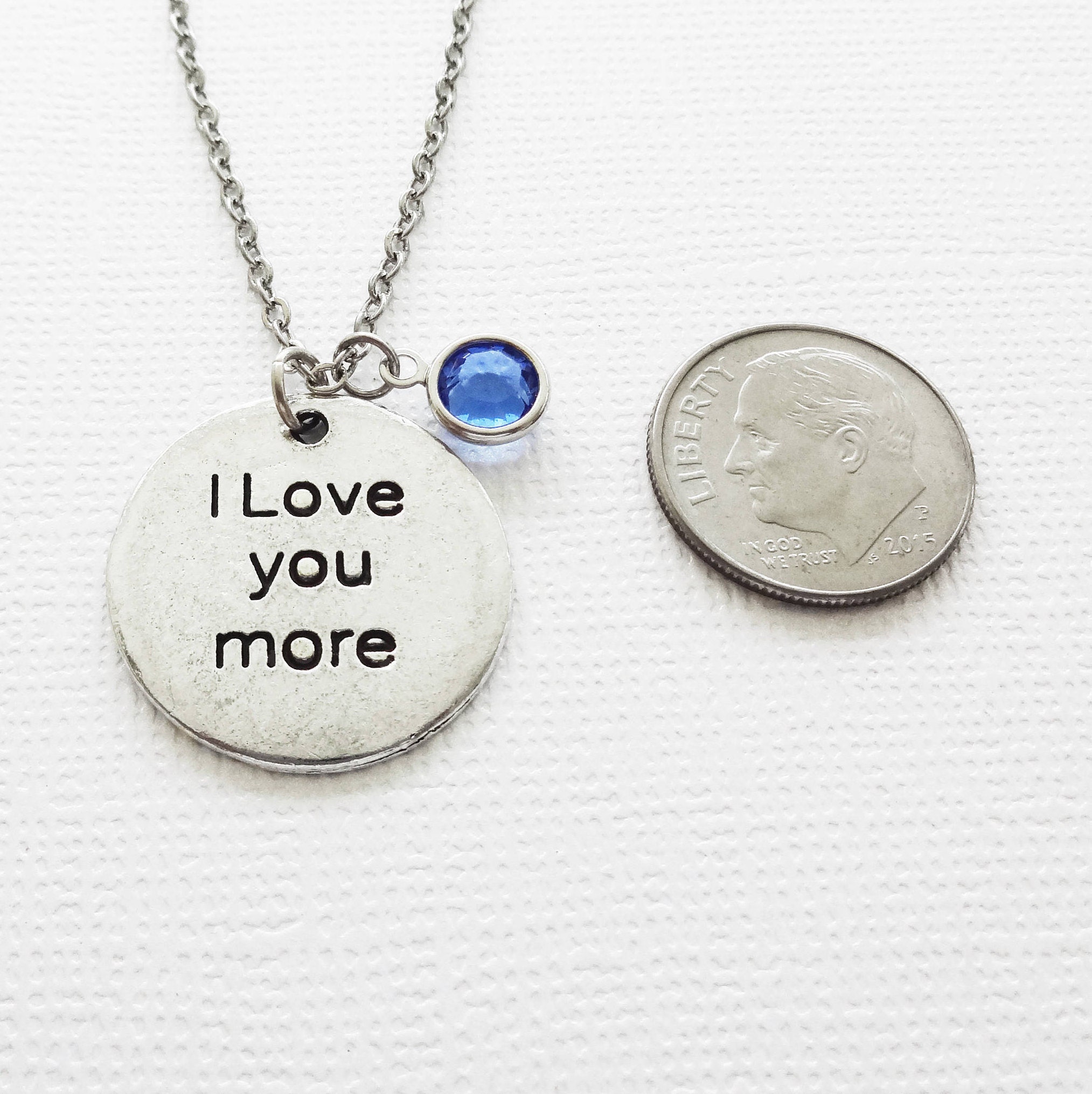 I Love You More Necklace Valentines Day Mothers Day Gift