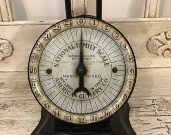Vintage Black Kitchen Scale - National Family Scale American Cutlery Co