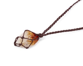 Raw Citrine Necklace, Citrine Point Necklace, Citrine Jewelry, Solar Plexus Chakra, Healing Crystal Necklace