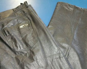 Michael Jordan TWO3 Discontinued Brand Men Black Leather Pants 42W 31L Big Tall
