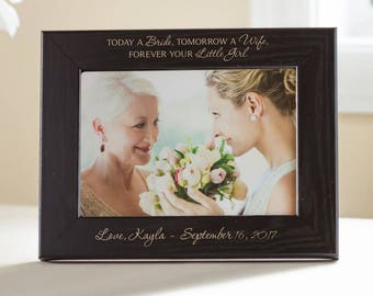 Personalized Mother of the Bride Picture Frame (Black): Custom Engraved Mother of the Bride Frame, Mother of the Bride Gift Idea, SHIPS FAST