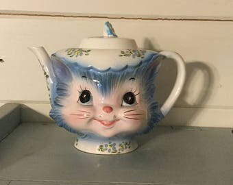 Vintage Miss Priss Teapot,Lefton Miss Priss,Kitty teapot