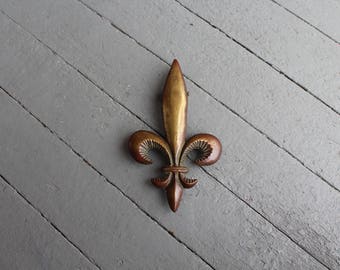 Vintage Brass Fleur De Lis Door Knocker // Heavy Brass // French // Saints // New Orleans // V335